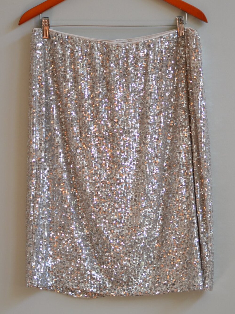 Cable & Gauge Champagne Sequin Lined Pencil Skirt XL NWT